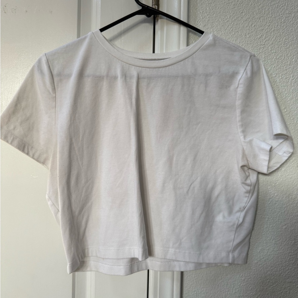 White Cropped T-Shirt